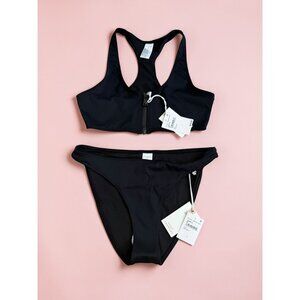 GOOD AMERICAN Black Swim Bikini Set Size 2 Medium NEW NWT